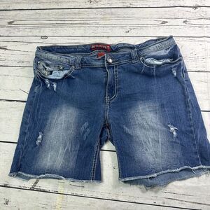 Red Rivet Womens Shorts Size 17 Blue Jean Cutoffs Distressed‎
